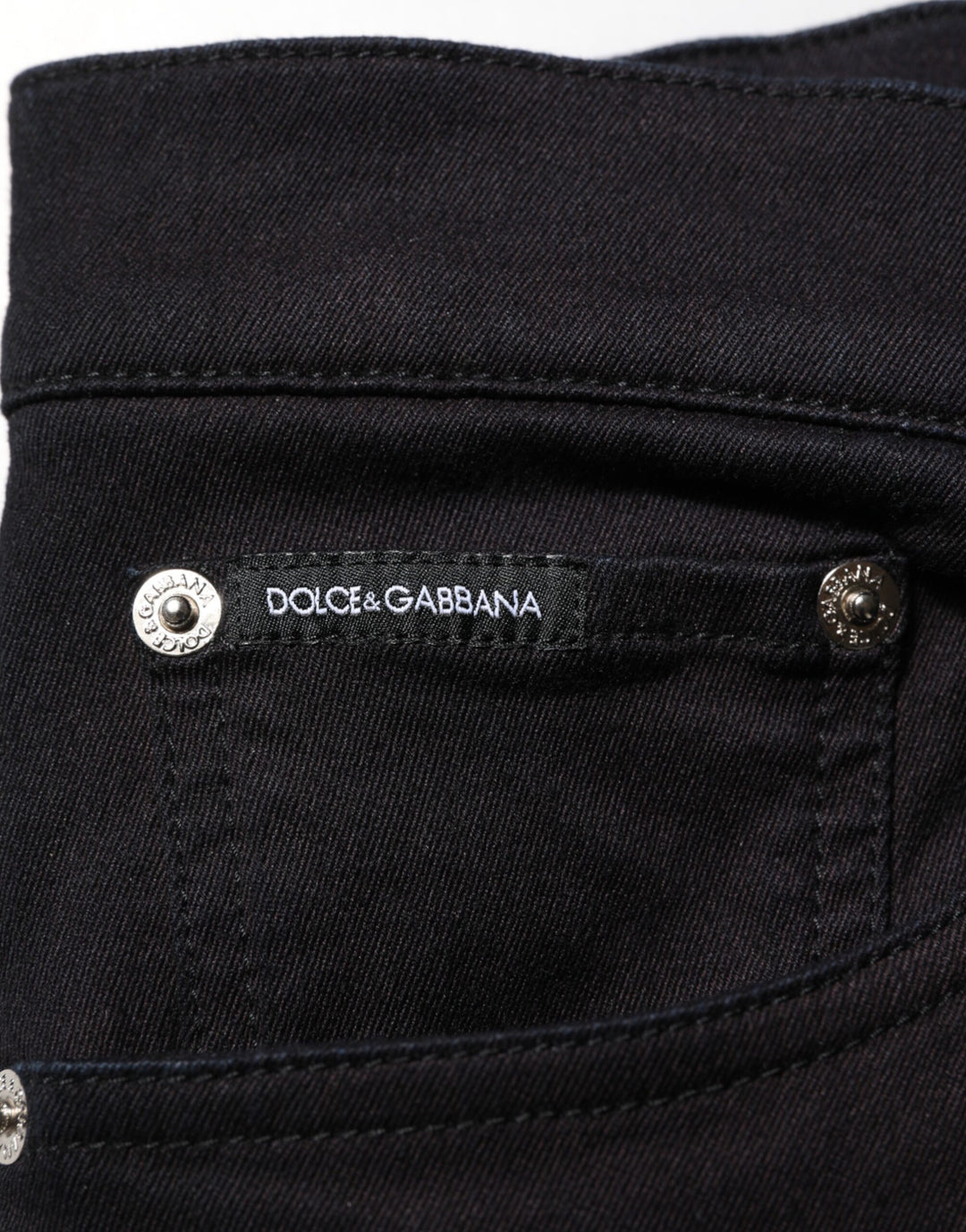 Dolce &amp; Gabbana Sample Sale Dolce &amp; Gabbana Black Cotton Blend Skinny Men Trouser Pants - | Designer outlet