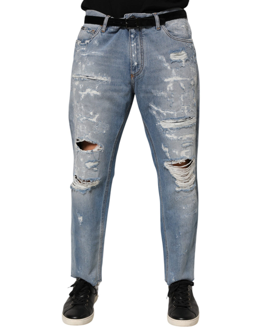 Dolce &amp; Gabbana Sample Sale Dolce &amp; Gabbana Blue Distressed Ripped Denim Pants Jeans - | Designer outlet