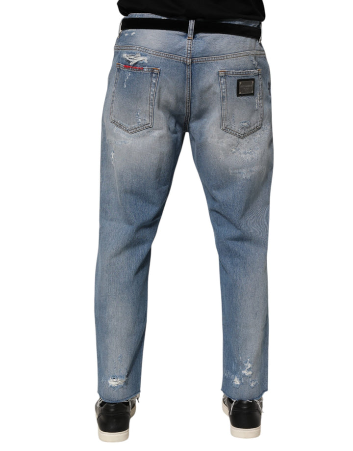 Dolce &amp; Gabbana Sample Sale Dolce &amp; Gabbana Blue Distressed Ripped Denim Pants Jeans - | Designer outlet