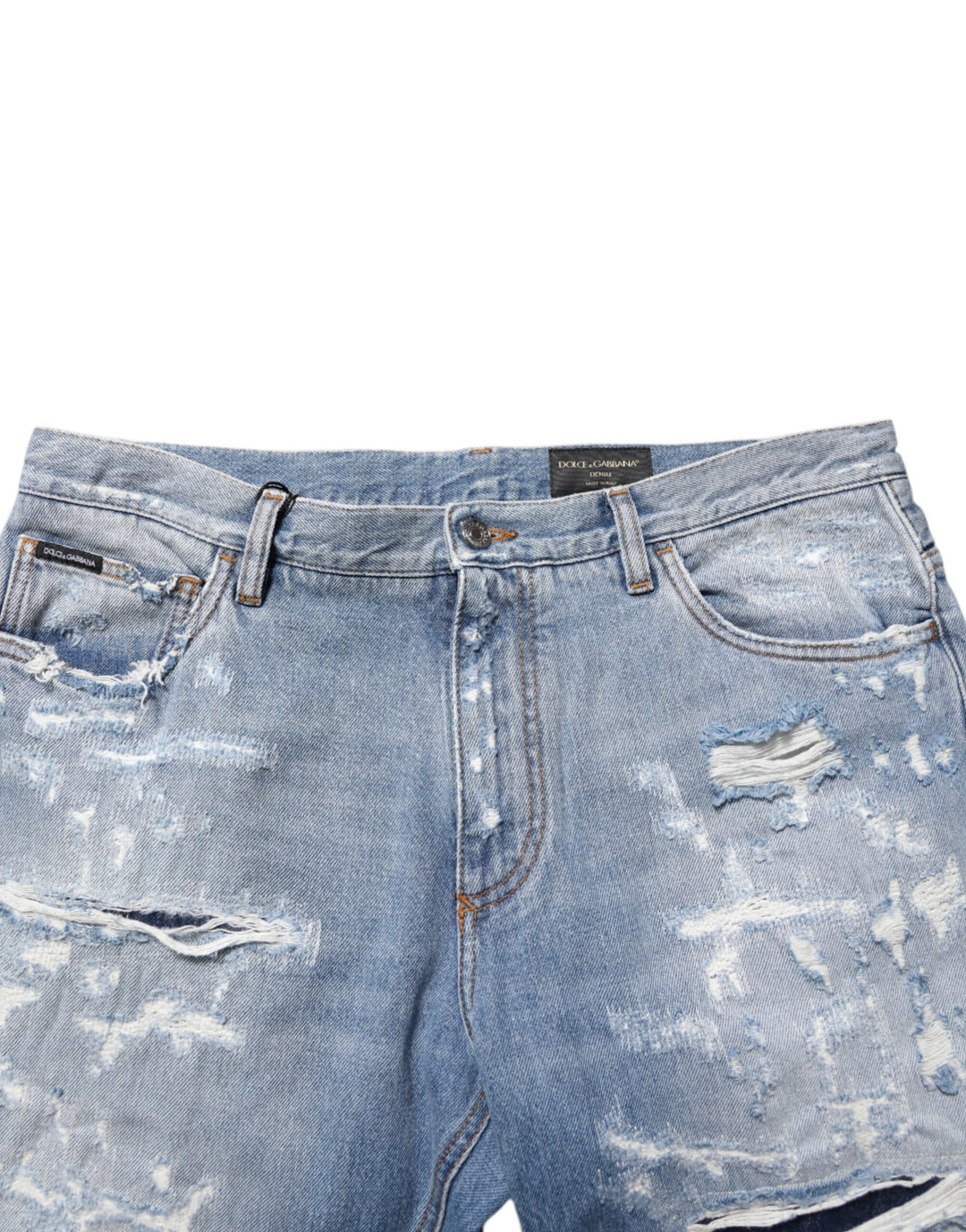 Dolce &amp; Gabbana Sample Sale Dolce &amp; Gabbana Blue Distressed Ripped Denim Pants Jeans - | Designer outlet