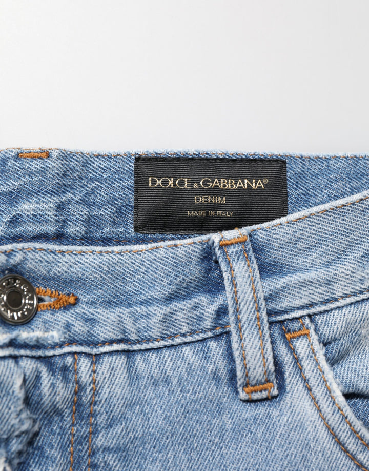 Dolce &amp; Gabbana Sample Sale Dolce &amp; Gabbana Blue Distressed Ripped Denim Pants Jeans - | Designer outlet