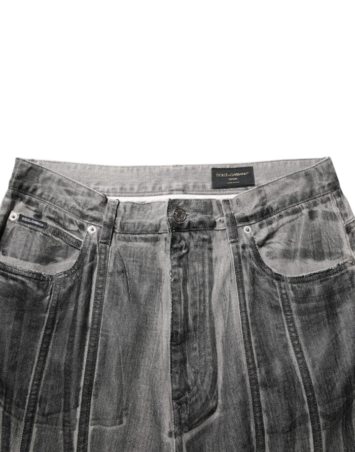 Dolce &amp; Gabbana Sample Sale Dolce &amp; Gabbana Black Grey Graphic Print Denim Pants Jeans - | Designer outlet