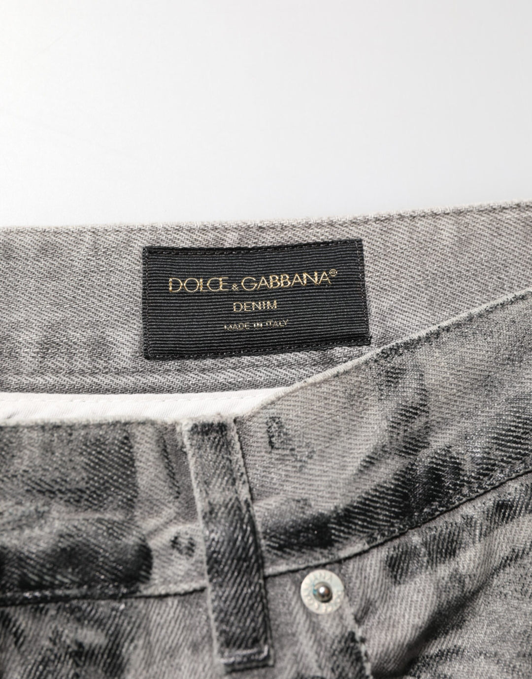 Dolce &amp; Gabbana Sample Sale Dolce &amp; Gabbana Black Grey Graphic Print Denim Pants Jeans - | Designer outlet