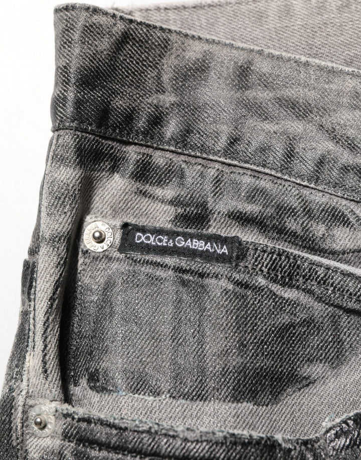 Dolce &amp; Gabbana Sample Sale Dolce &amp; Gabbana Black Grey Graphic Print Denim Pants Jeans - | Designer outlet