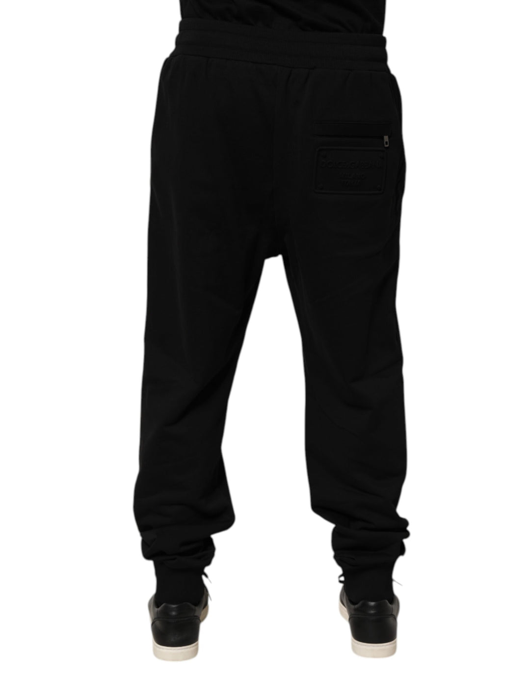 Dolce &amp; Gabbana Sample Sale Dolce &amp; Gabbana Black Cotton Drawstring Logo Sweatpants Pants - | Designer outlet