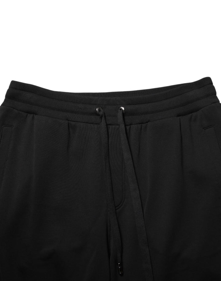 Dolce &amp; Gabbana Sample Sale Dolce &amp; Gabbana Black Cotton Drawstring Logo Sweatpants Pants - | Designer outlet