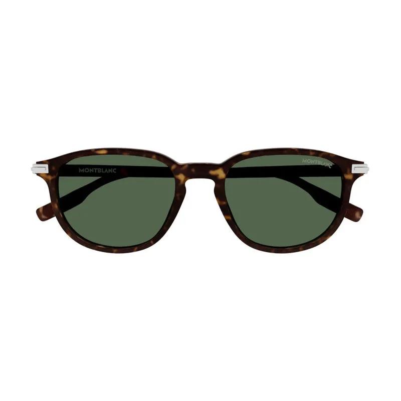 Montblanc Sample Sale | Montblanc Sunglasses Square Full Rim, Havana Frame And Green Lens Mb0276S002 - Sunglasses | Designer outlet