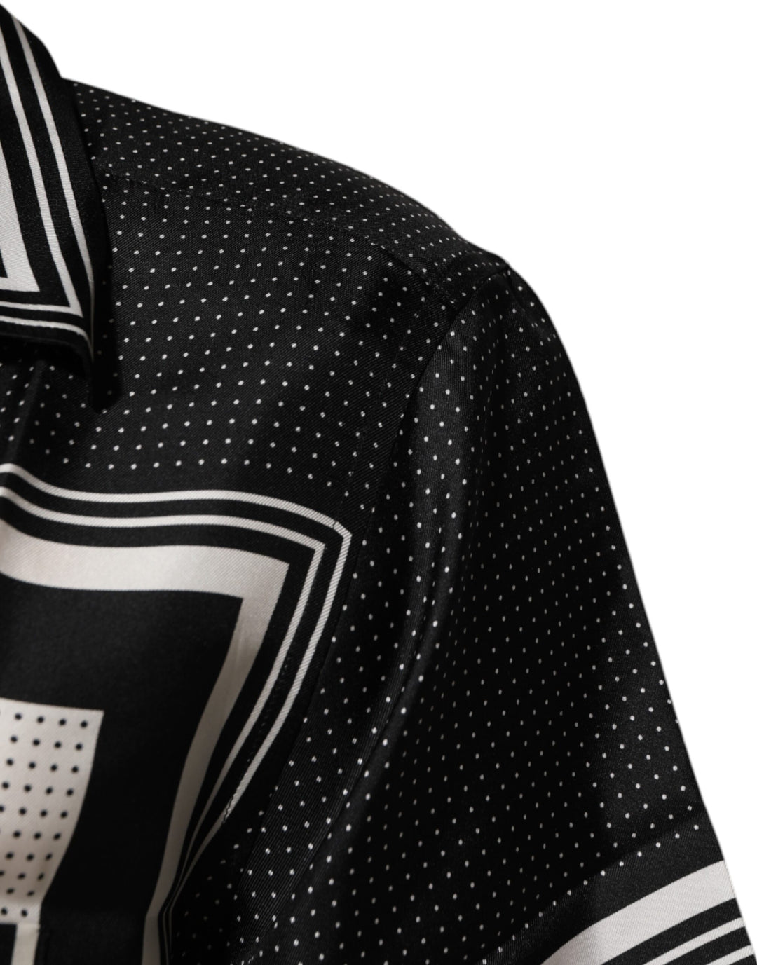 Dolce &amp; Gabbana Black White StripeDot Print Casual Polo Shirt by Dolce &amp; Gabbana outlet now on sale