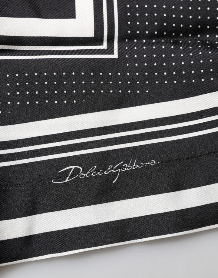 Dolce &amp; Gabbana Black White StripeDot Print Casual Polo Shirt by Dolce &amp; Gabbana outlet now on sale