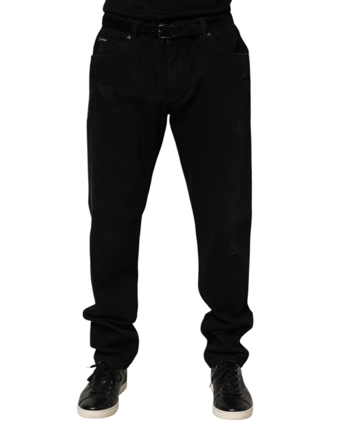 Dolce &amp; Gabbana Black Cotton Regular Denim Men Trouser Jeans by Dolce &amp; Gabbana outlet now on sale