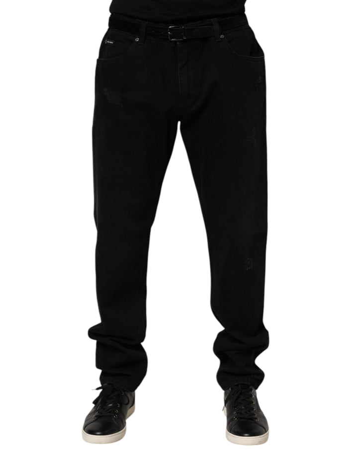 Dolce &amp; Gabbana Black Cotton Regular Denim Men Trouser Jeans by Dolce &amp; Gabbana outlet now on sale