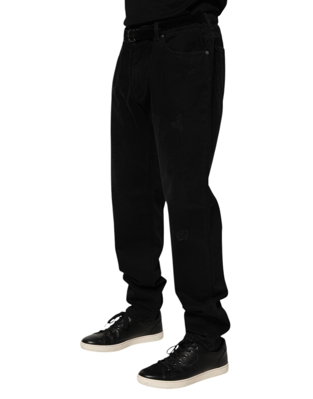 Dolce &amp; Gabbana Black Cotton Regular Denim Men Trouser Jeans by Dolce &amp; Gabbana outlet now on sale