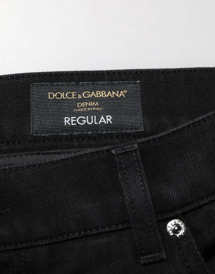 Dolce &amp; Gabbana Black Cotton Regular Denim Men Trouser Jeans by Dolce &amp; Gabbana outlet now on sale