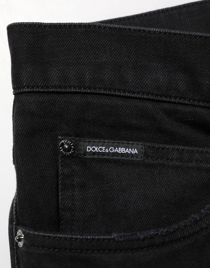 Dolce &amp; Gabbana Black Cotton Regular Denim Men Trouser Jeans by Dolce &amp; Gabbana outlet now on sale