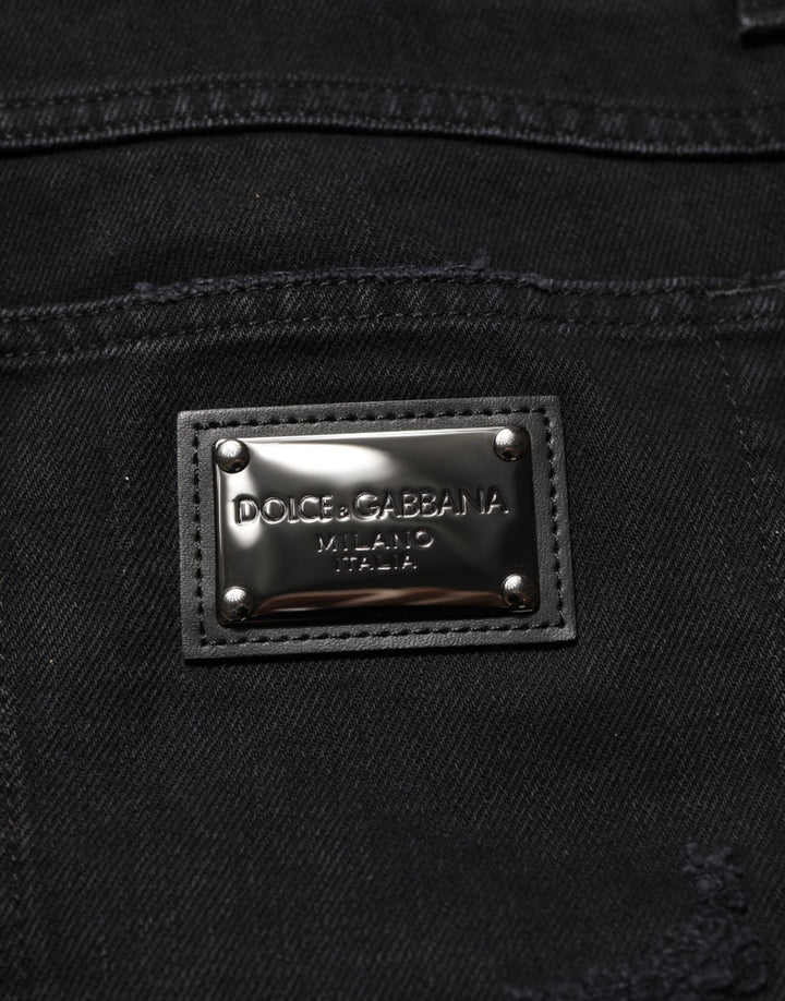 Dolce &amp; Gabbana Black Cotton Regular Denim Men Trouser Jeans by Dolce &amp; Gabbana outlet now on sale