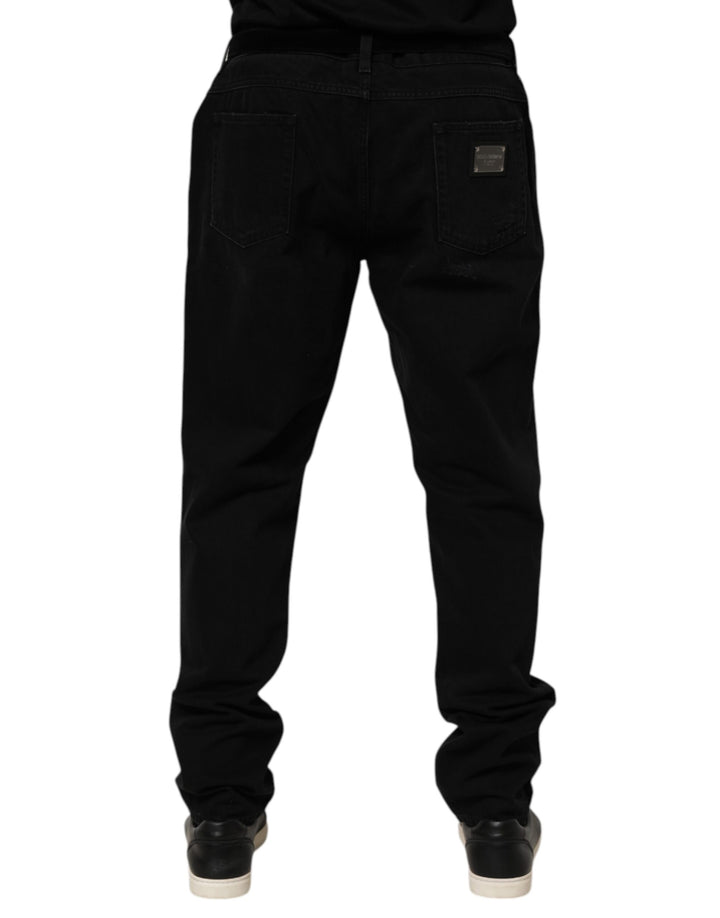 Dolce &amp; Gabbana Black Cotton Regular Denim Men Trouser Jeans by Dolce &amp; Gabbana outlet now on sale