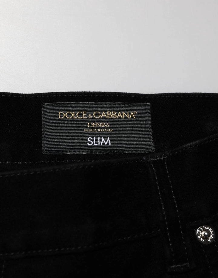 Dolce &amp; Gabbana Black Cotton Slim Fit Denim Trouser Jeans by Dolce &amp; Gabbana outlet now on sale
