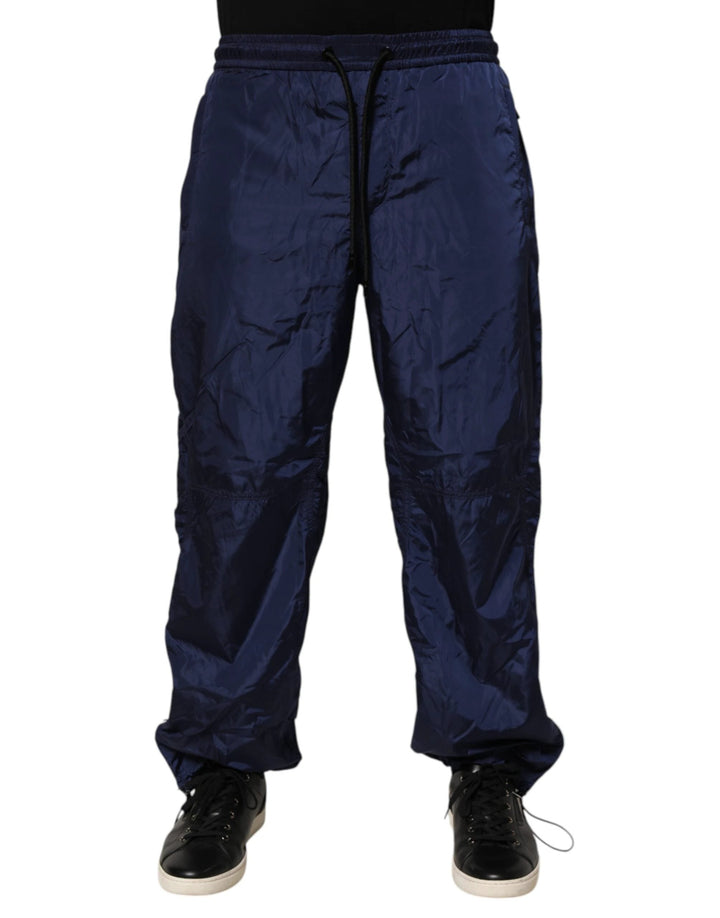 Dolce &amp; Gabbana Sample Sale Dolce &amp; Gabbana Blue Nylon Straight Jogger Sweatpants Pants - | Designer outlet