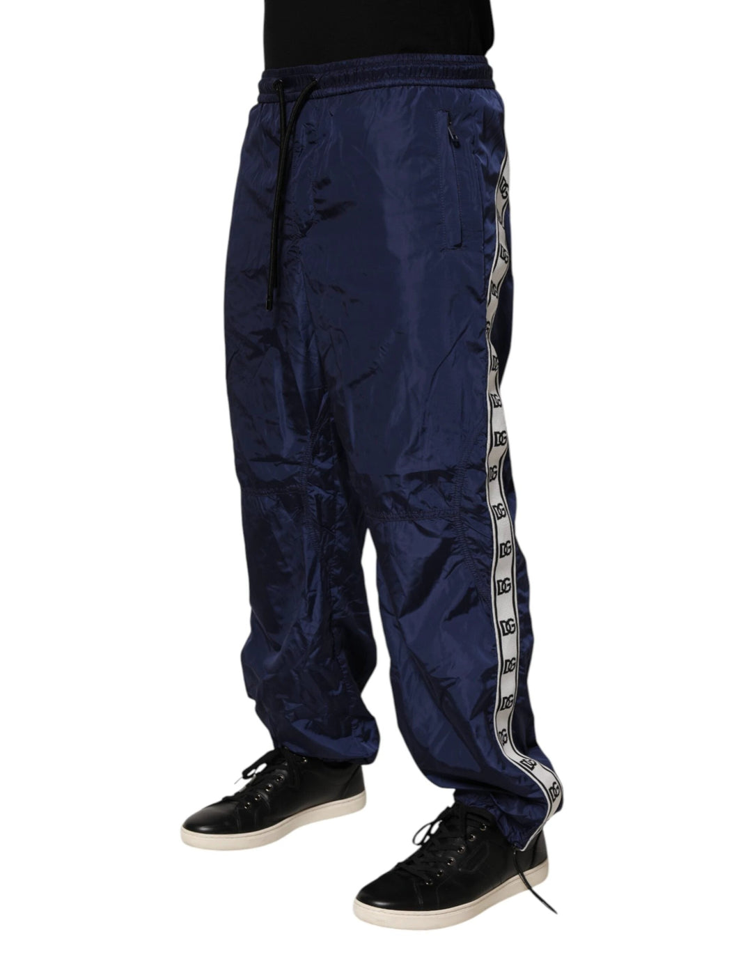 Dolce &amp; Gabbana Sample Sale Dolce &amp; Gabbana Blue Nylon Straight Jogger Sweatpants Pants - | Designer outlet