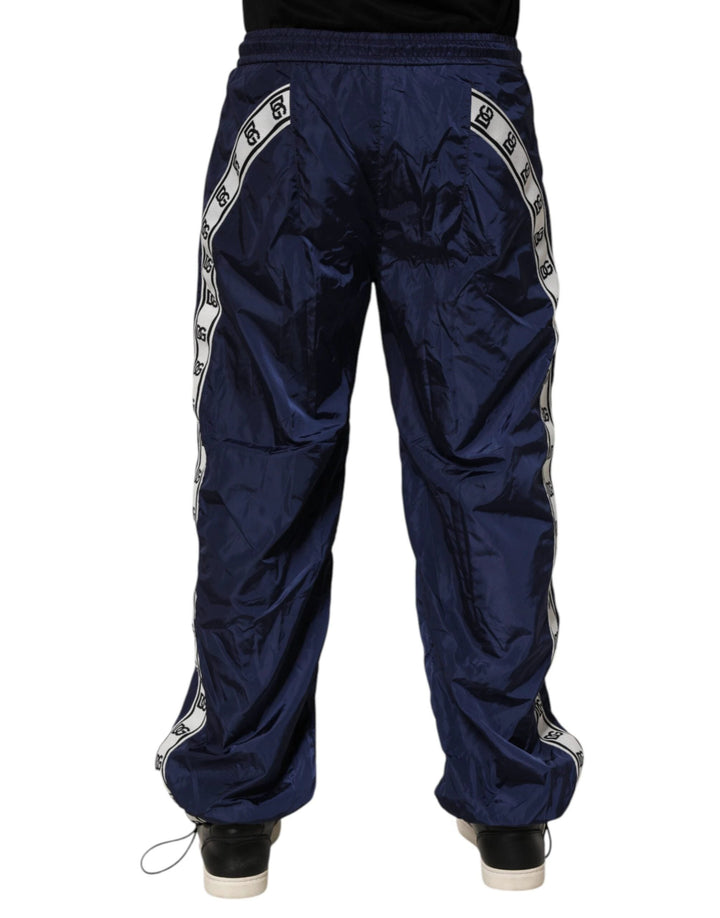 Dolce &amp; Gabbana Sample Sale Dolce &amp; Gabbana Blue Nylon Straight Jogger Sweatpants Pants - | Designer outlet