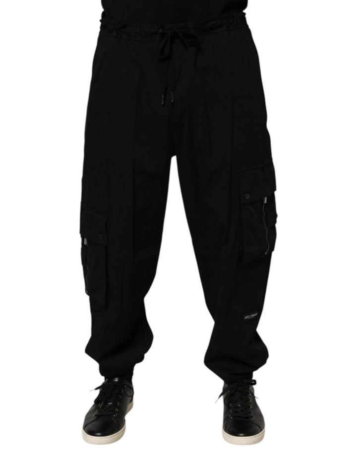 Dolce &amp; Gabbana Sample Sale Dolce &amp; Gabbana Black Cotton Cargo Jogger Sweatpants Pants - | Designer outlet