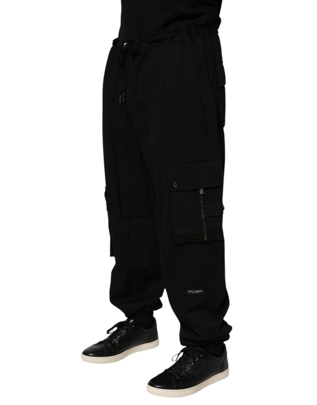 Dolce &amp; Gabbana Sample Sale Dolce &amp; Gabbana Black Cotton Cargo Jogger Sweatpants Pants - | Designer outlet