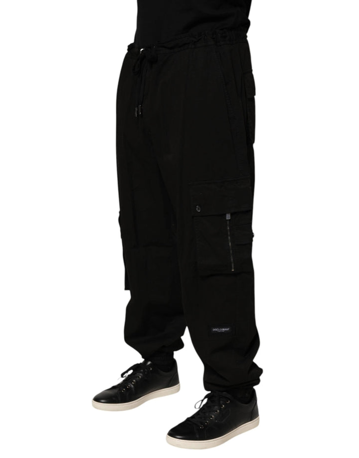 Dolce &amp; Gabbana Sample Sale Dolce &amp; Gabbana Black Cotton Cargo Jogger Sweatpants Pants - | Designer outlet