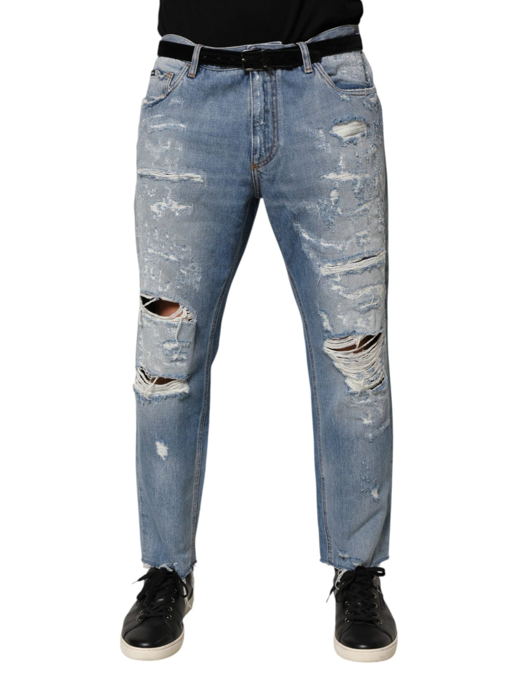 Dolce &amp; Gabbana Sample Sale Dolce &amp; Gabbana Blue Distressed Ripped Denim Trouser Jeans - | Designer outlet