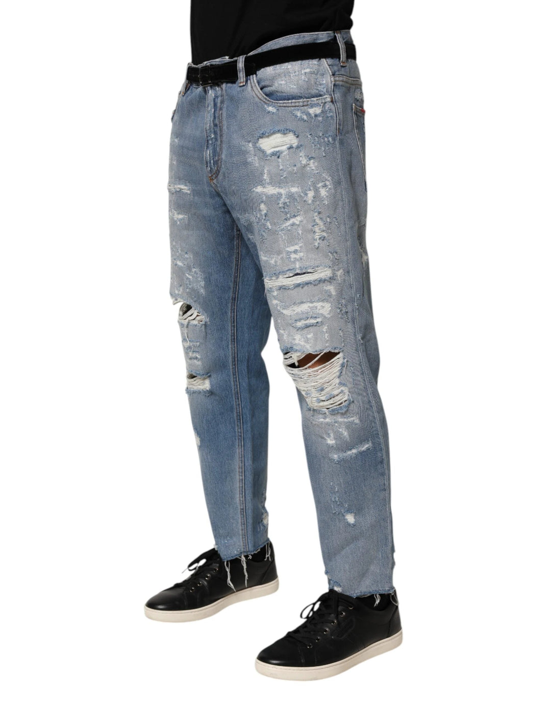 Dolce &amp; Gabbana Sample Sale Dolce &amp; Gabbana Blue Distressed Ripped Denim Trouser Jeans - | Designer outlet