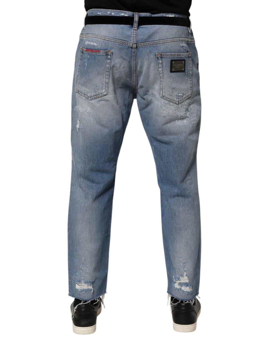 Dolce &amp; Gabbana Sample Sale Dolce &amp; Gabbana Blue Distressed Ripped Denim Trouser Jeans - | Designer outlet