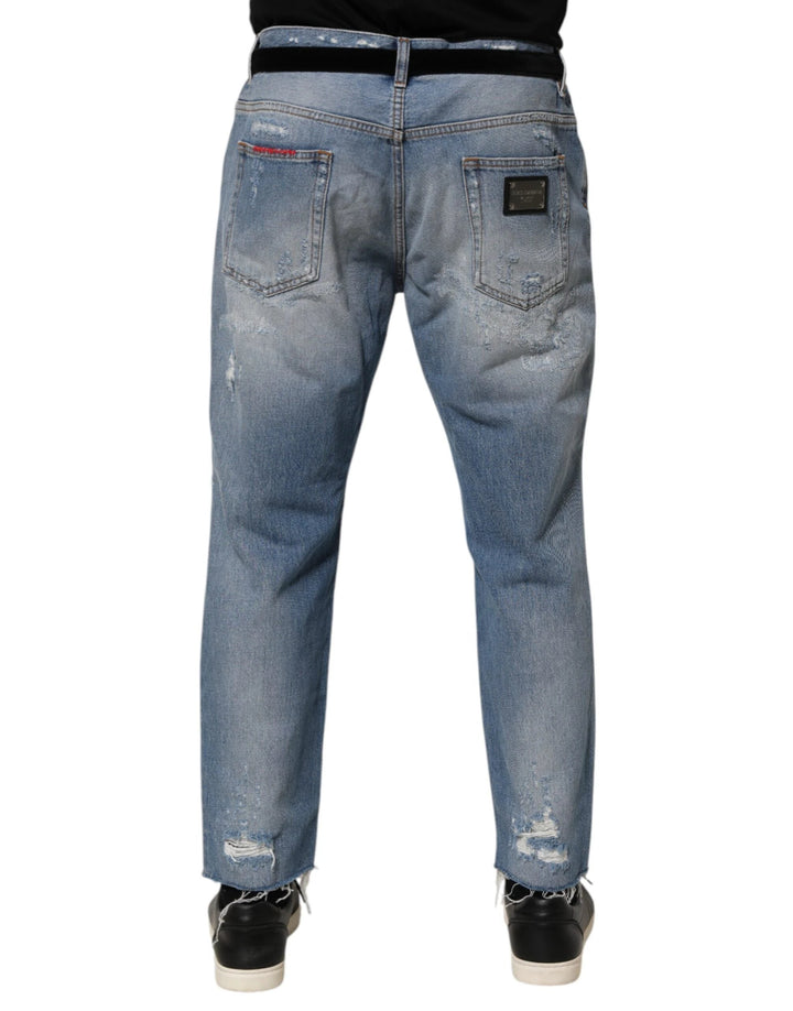 Dolce &amp; Gabbana Sample Sale Dolce &amp; Gabbana Blue Distressed Ripped Denim Trouser Jeans - | Designer outlet