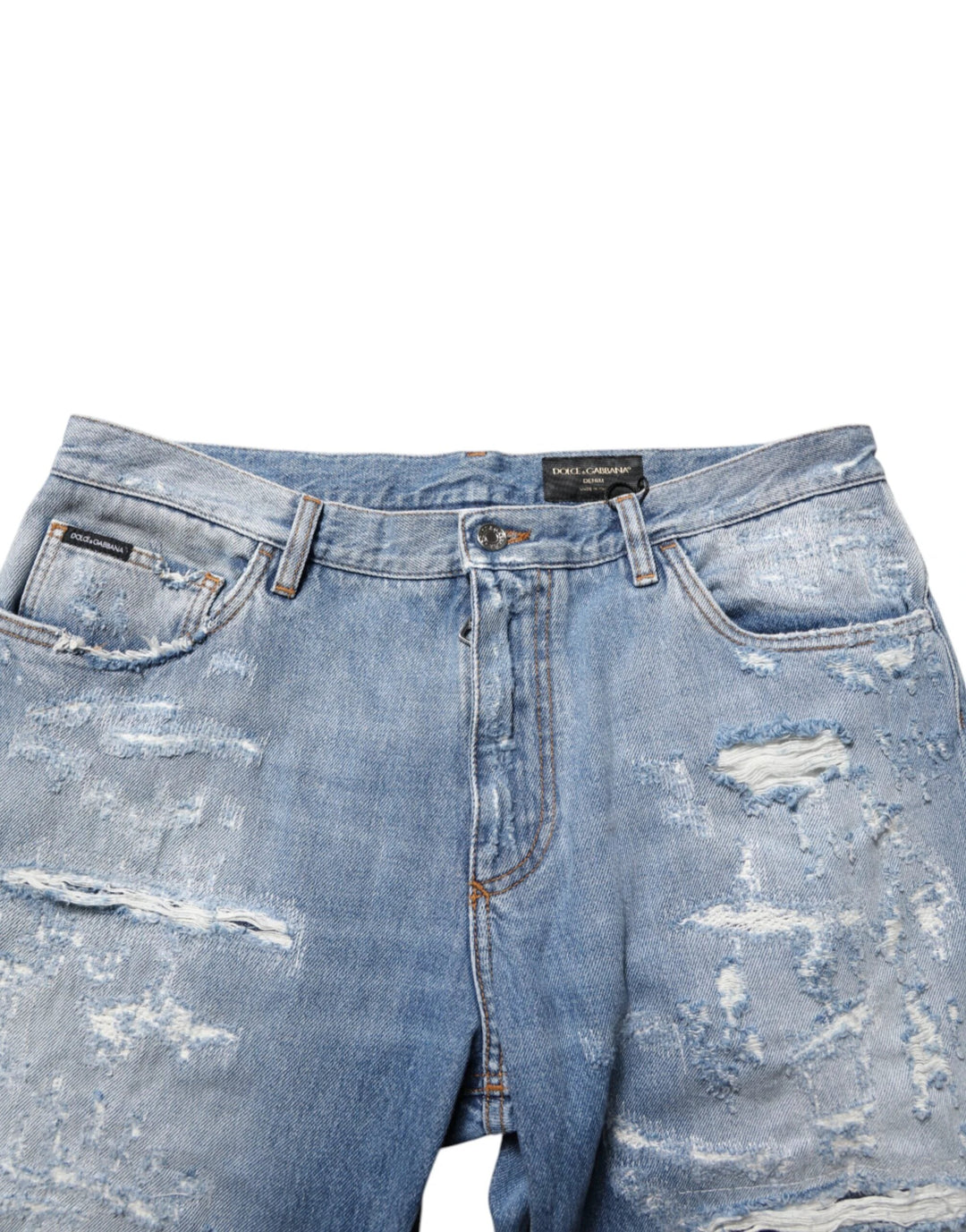 Dolce &amp; Gabbana Sample Sale Dolce &amp; Gabbana Blue Distressed Ripped Denim Trouser Jeans - | Designer outlet