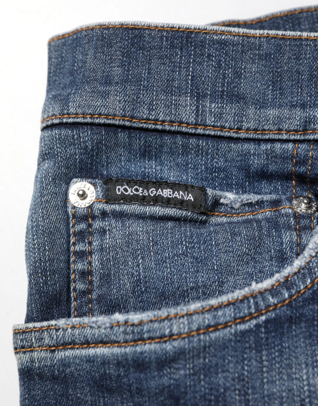 Dolce &amp; Gabbana Sample Sale Dolce &amp; Gabbana Dark Blue Washed Running Ripped Denim Jeans - | Designer outlet