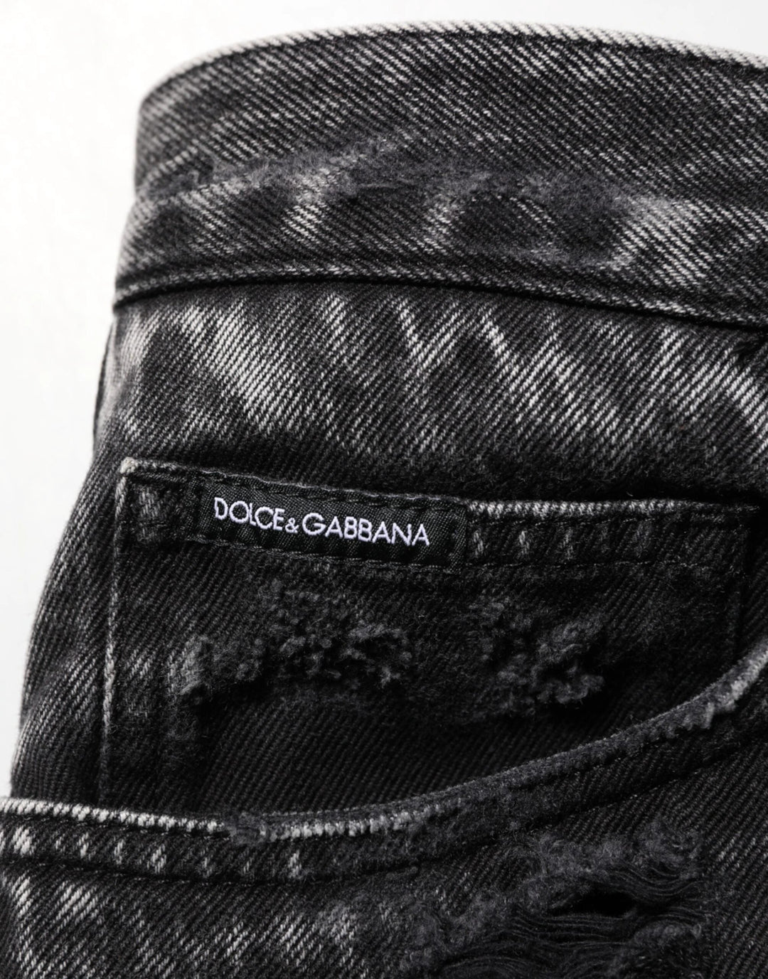 Dolce &amp; Gabbana Black Washed Ripped Loose Cotton Denim Jeans by Dolce &amp; Gabbana outlet now on sale