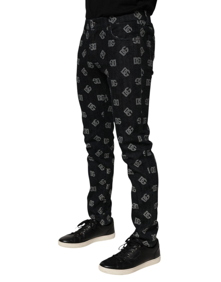 Dolce &amp; Gabbana Sample Sale Dolce &amp; Gabbana Black DG Monogram Cotton Skinny Denim Jeans - | Designer outlet