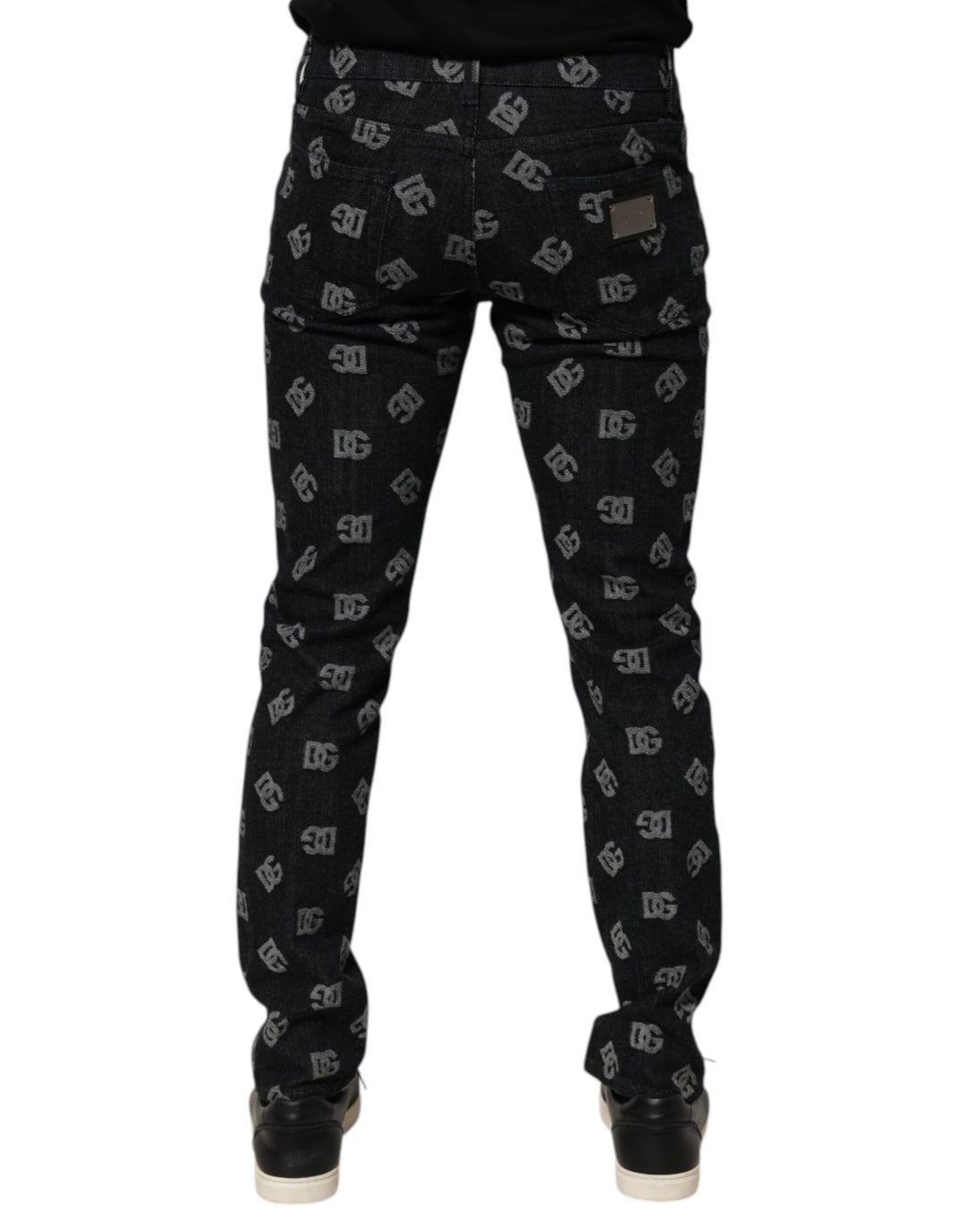 Dolce &amp; Gabbana Sample Sale Dolce &amp; Gabbana Black DG Monogram Cotton Skinny Denim Jeans - | Designer outlet