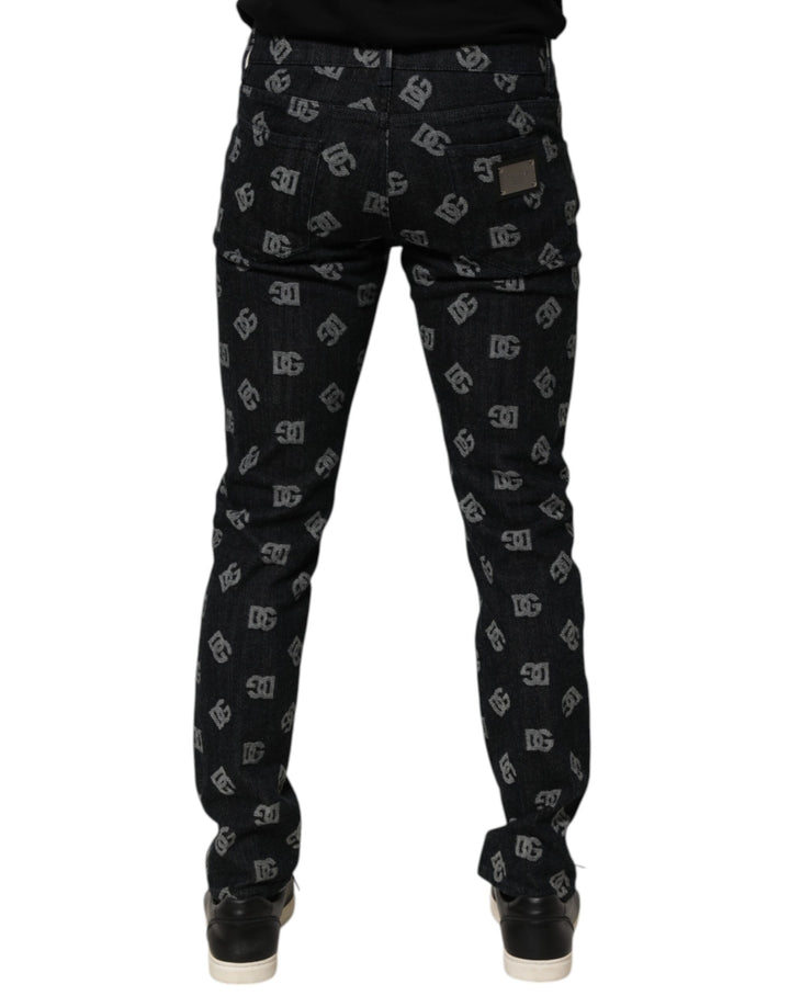 Dolce &amp; Gabbana Sample Sale Dolce &amp; Gabbana Black DG Monogram Cotton Skinny Denim Jeans - | Designer outlet