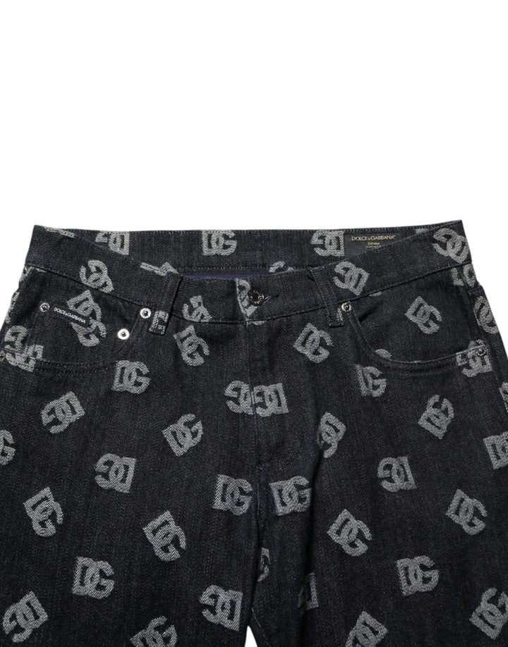 Dolce &amp; Gabbana Sample Sale Dolce &amp; Gabbana Black DG Monogram Cotton Skinny Denim Jeans - | Designer outlet