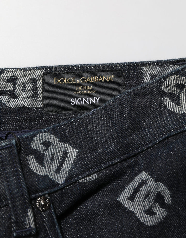 Dolce &amp; Gabbana Sample Sale Dolce &amp; Gabbana Black DG Monogram Cotton Skinny Denim Jeans - | Designer outlet