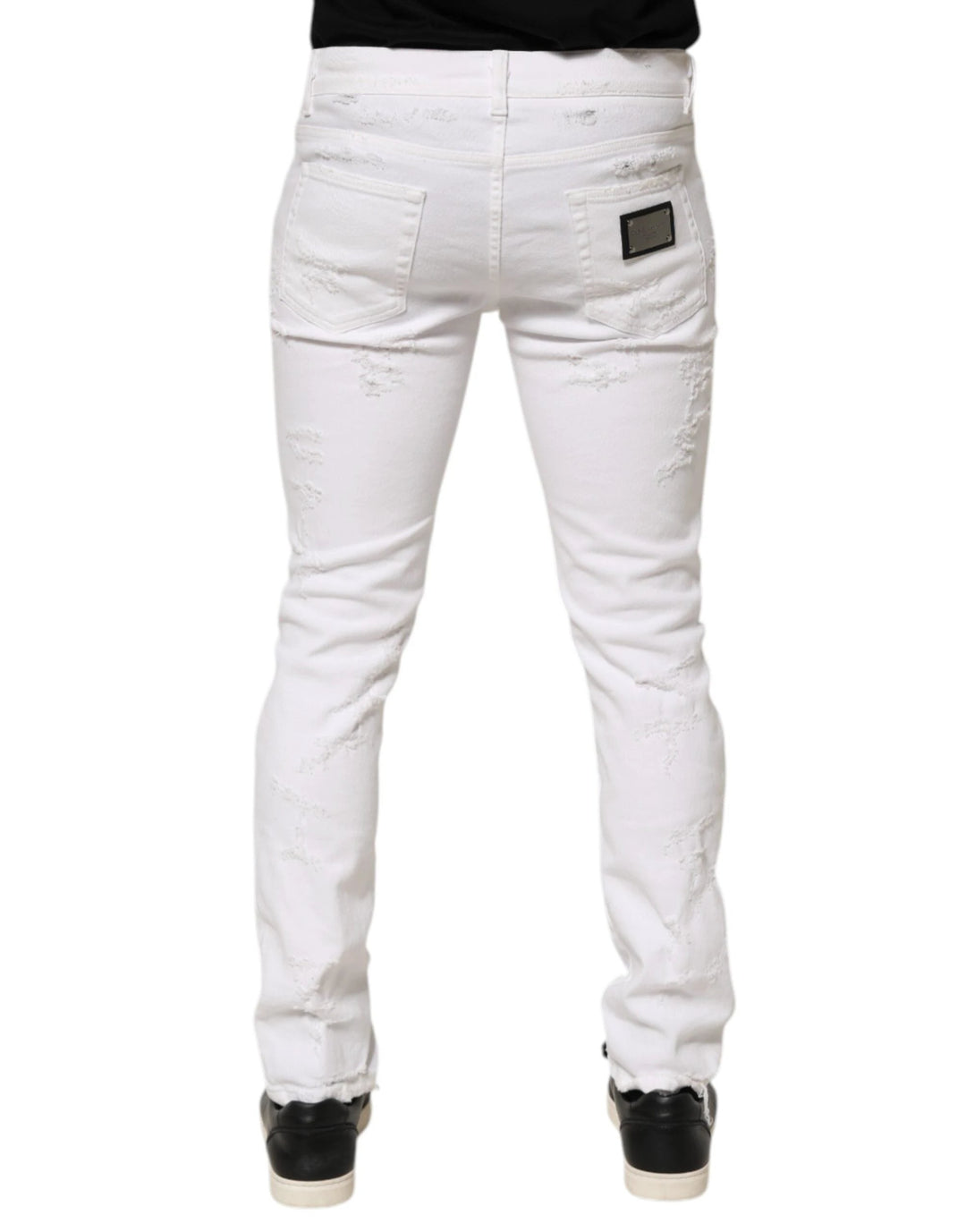 Dolce &amp; Gabbana White Distressed Ripped Denim Trouser Jeans by Dolce &amp; Gabbana outlet now on sale