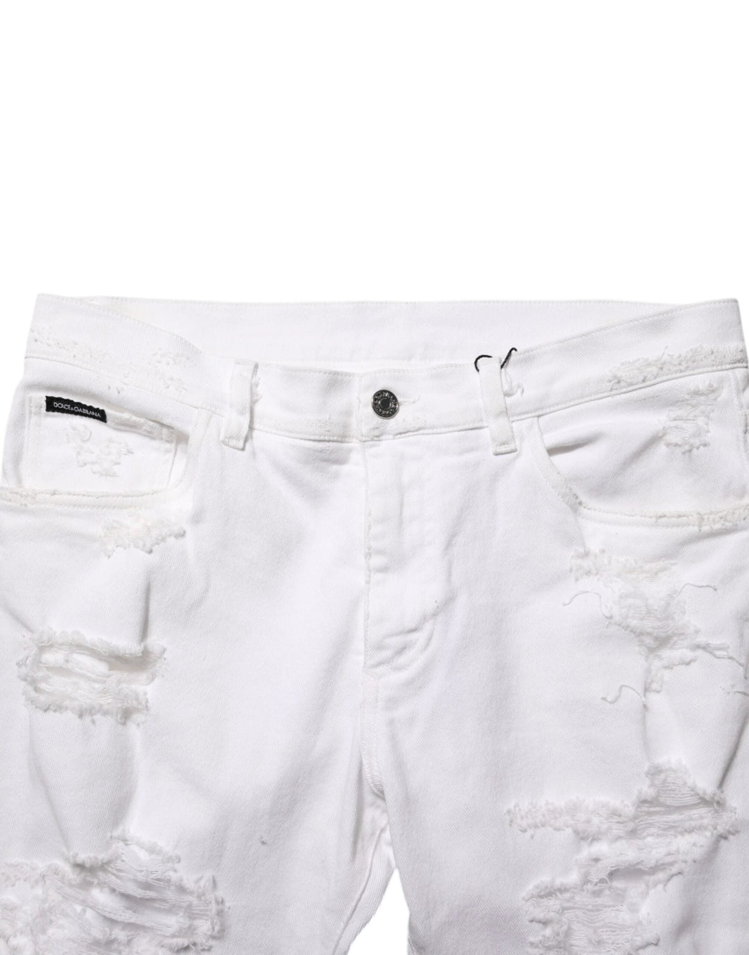 Dolce &amp; Gabbana White Distressed Ripped Denim Trouser Jeans by Dolce &amp; Gabbana outlet now on sale