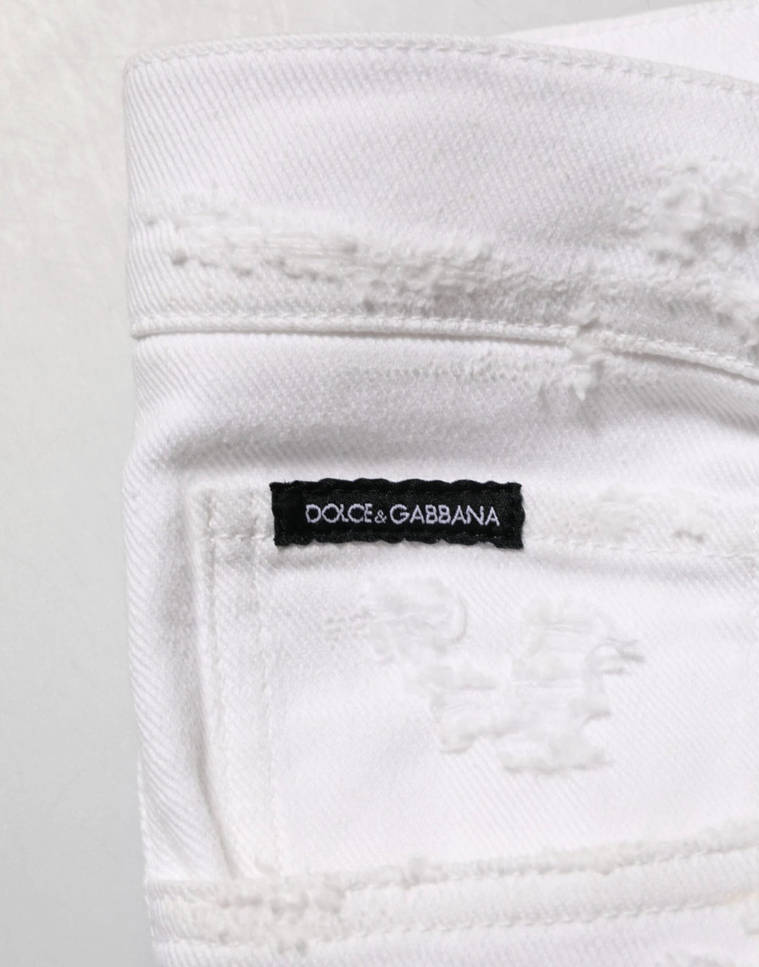 Dolce &amp; Gabbana White Distressed Ripped Denim Trouser Jeans by Dolce &amp; Gabbana outlet now on sale