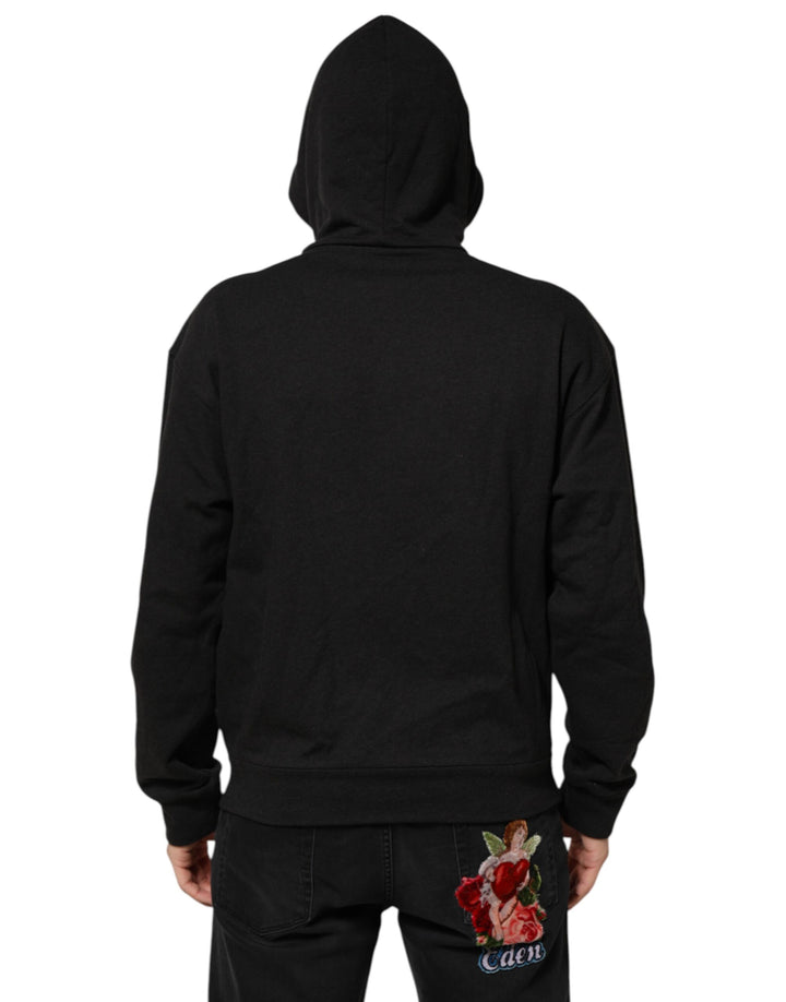 Dolce &amp; Gabbana Black Logo FullZip Hooded Sweatshirt Sweater by Dolce &amp; Gabbana outlet now on sale