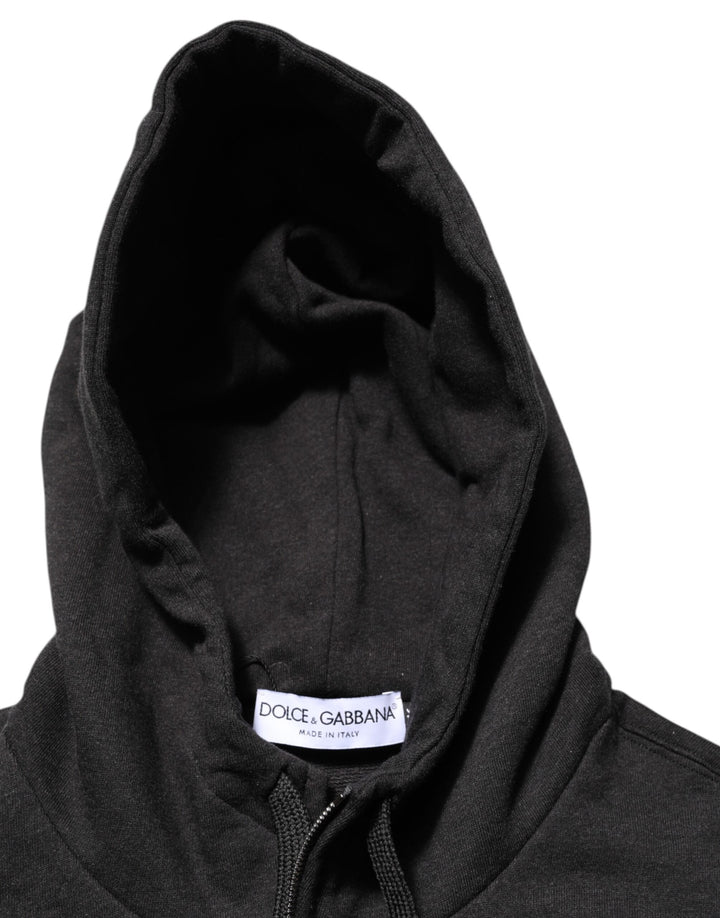 Dolce &amp; Gabbana Black Logo FullZip Hooded Sweatshirt Sweater by Dolce &amp; Gabbana outlet now on sale