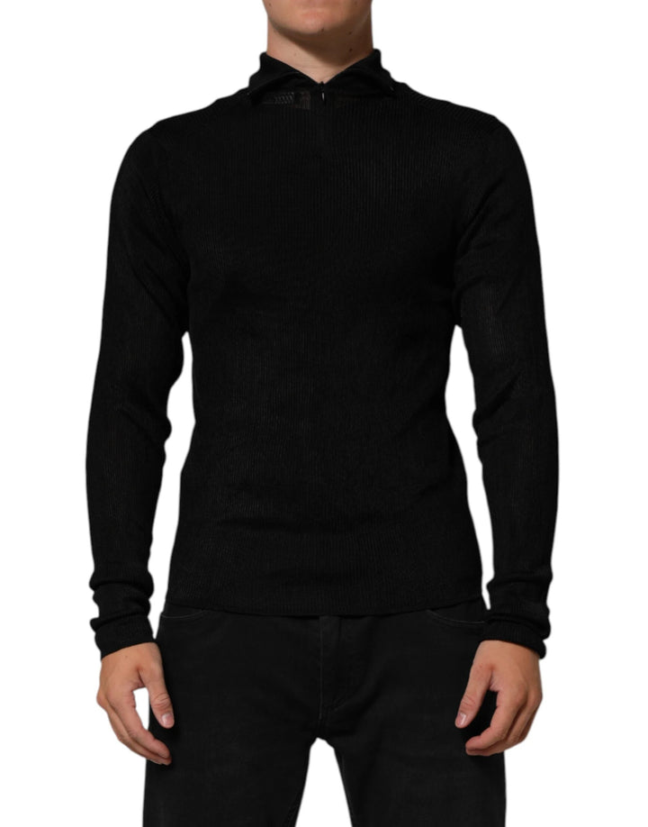 Dolce &amp; Gabbana Sample Sale Dolce &amp; Gabbana Black Viscose Turtle Neck Pullover Sweater - | Designer outlet