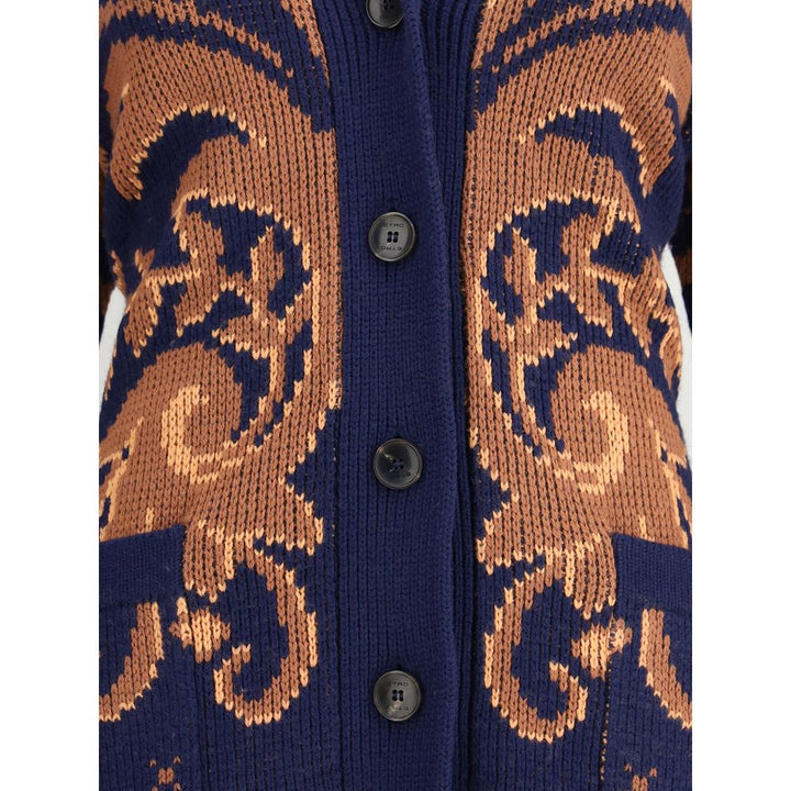 Etro Multicolor Wool Cardigan by Etro outlet now on sale