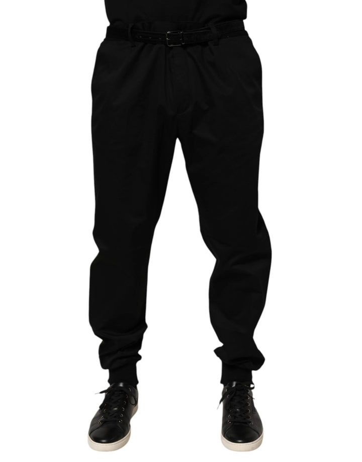 Dolce &amp; Gabbana Sample Sale Dolce &amp; Gabbana Black Cotton Stretch Casual Trouser Pants - | Designer outlet