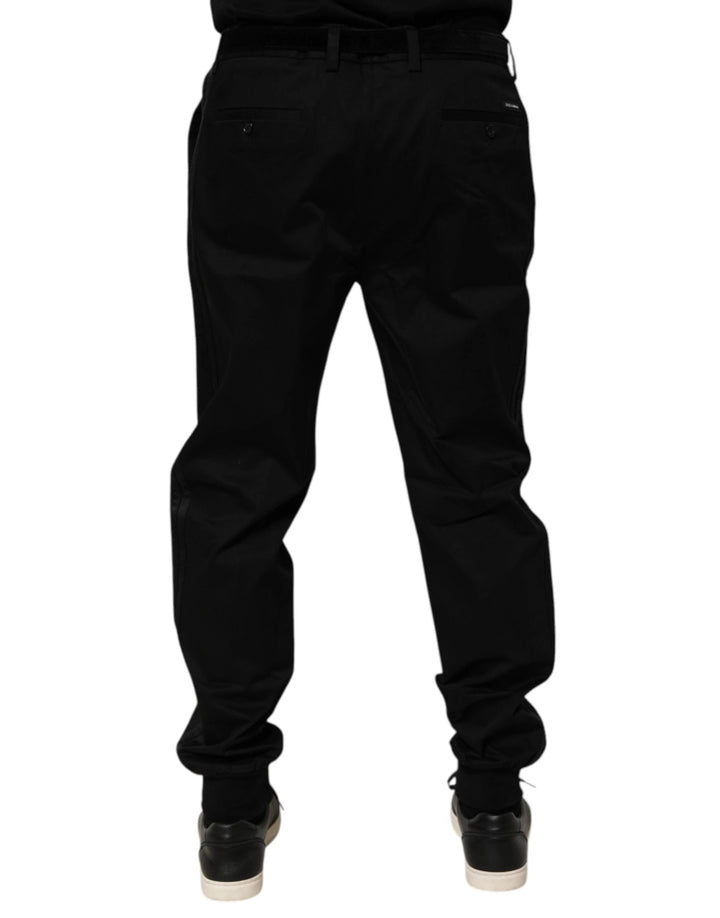 Dolce &amp; Gabbana Sample Sale Dolce &amp; Gabbana Black Cotton Stretch Casual Trouser Pants - | Designer outlet