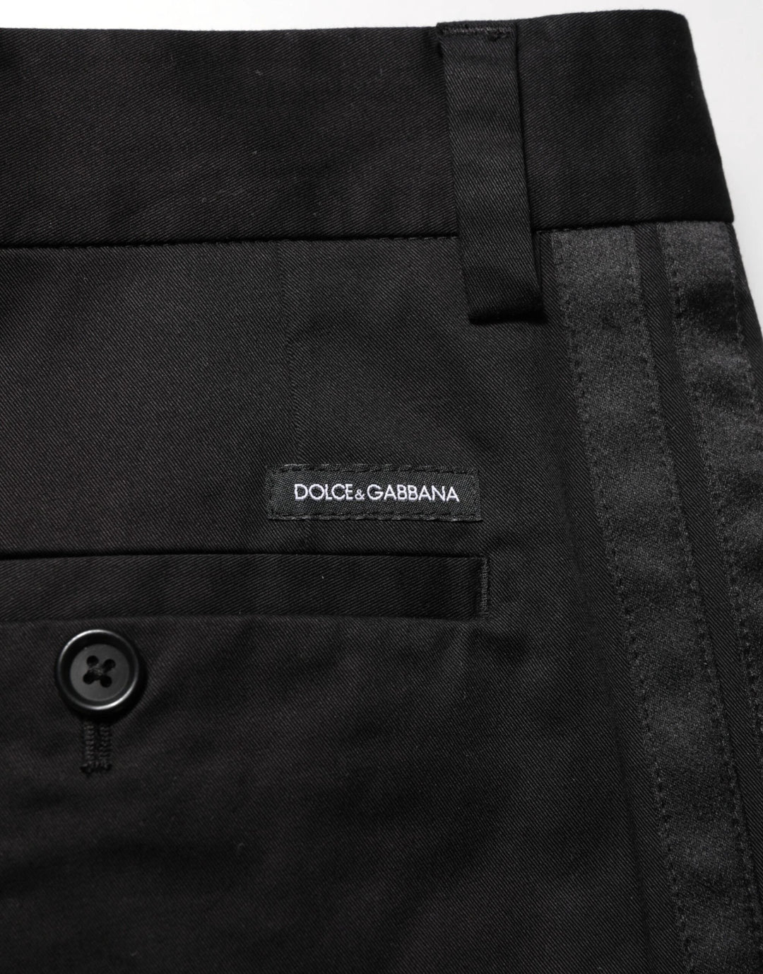 Dolce &amp; Gabbana Sample Sale Dolce &amp; Gabbana Black Cotton Stretch Casual Trouser Pants - | Designer outlet