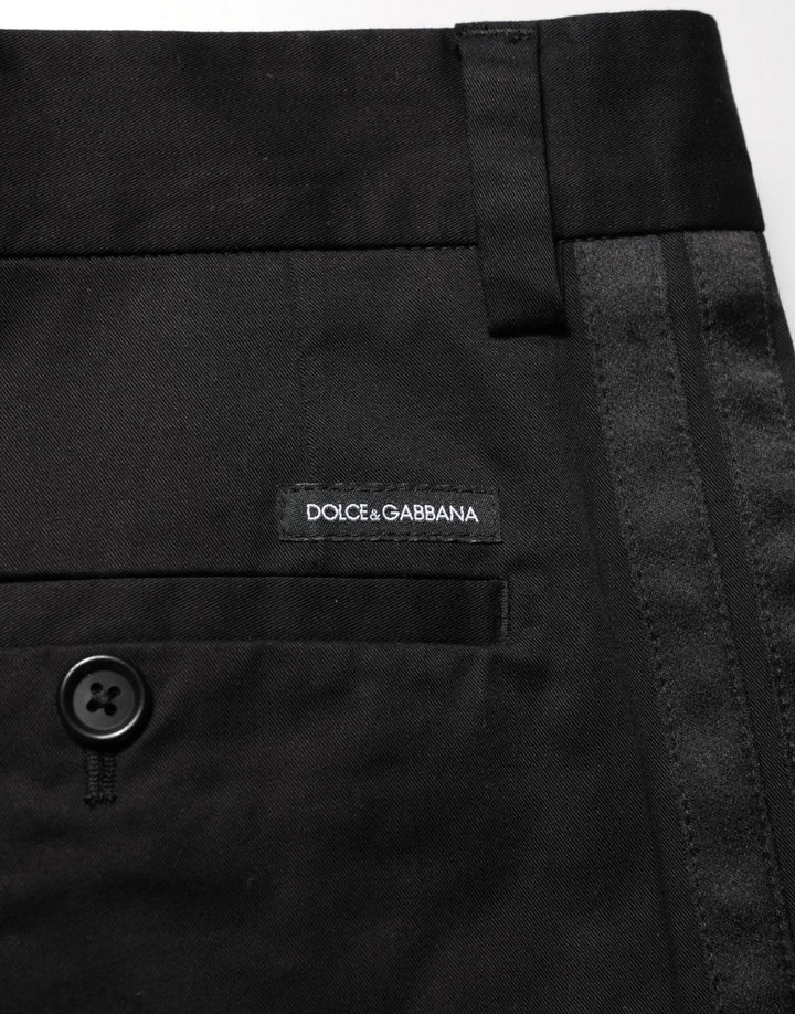 Dolce &amp; Gabbana Sample Sale Dolce &amp; Gabbana Black Cotton Stretch Casual Trouser Pants - | Designer outlet